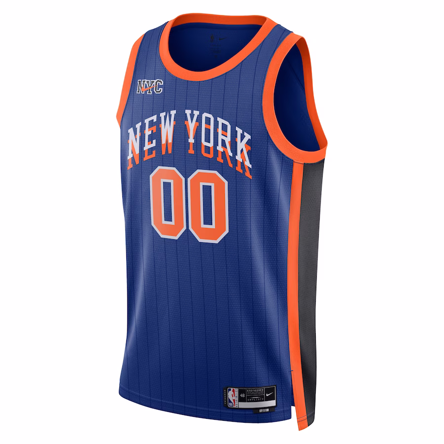 Unisex New York Knicks Nike Blue 2023/24 Custom Swingman Jersey - City Edition