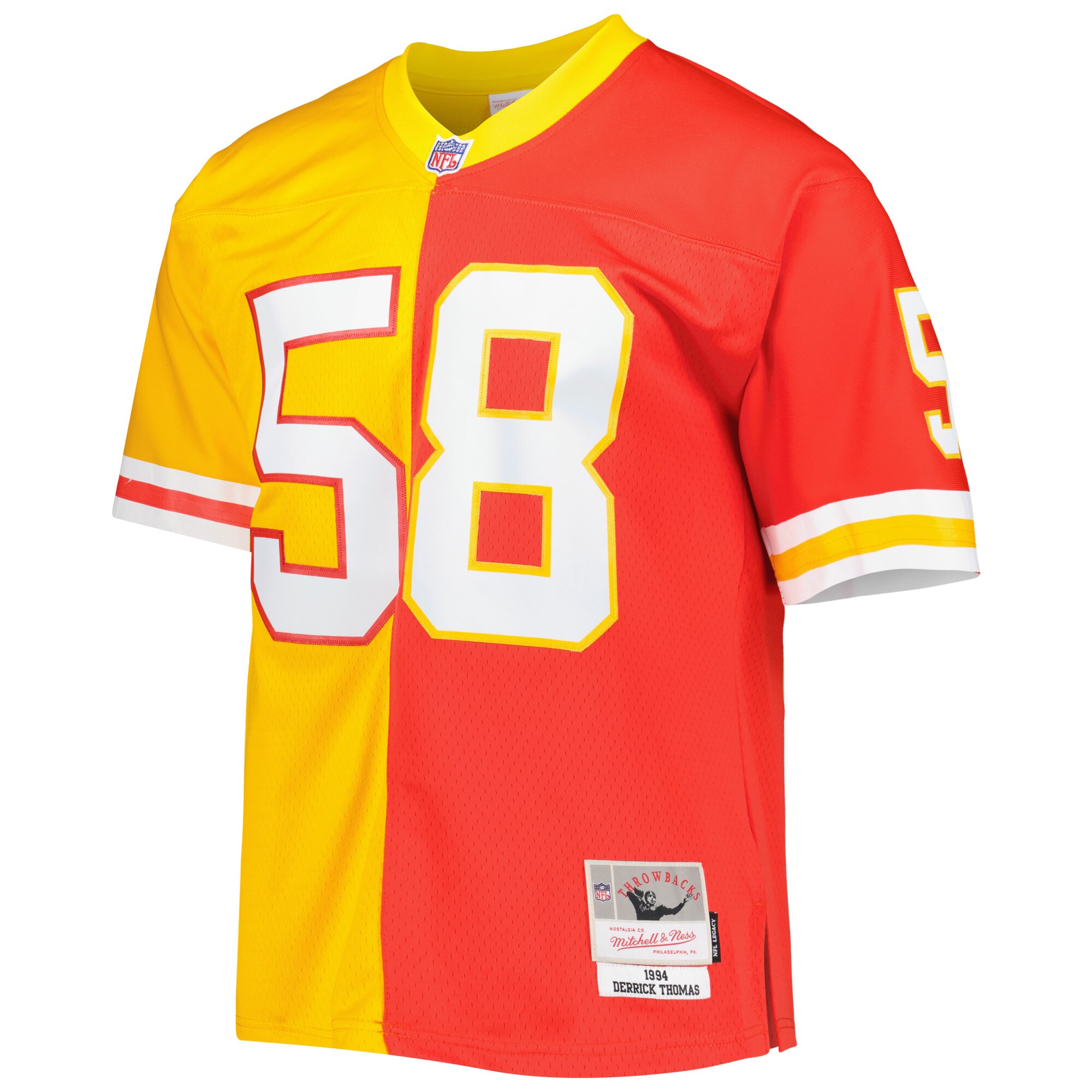 Derrick Thomas Kansas City Chiefs Mitchell & Ness 1994 Split Legacy Replica Jersey - Red\/Gold