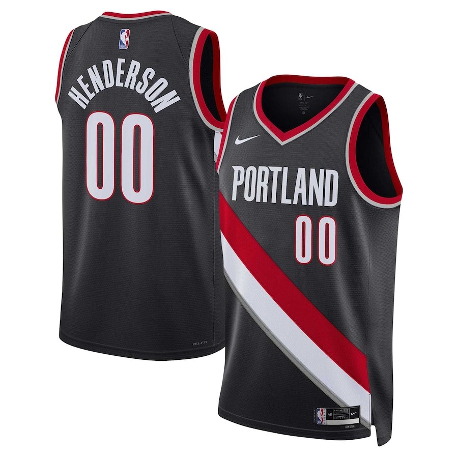 Unisex Portland Trail Blazers Scoot Henderson Black 2023 NBA Draft Jersey