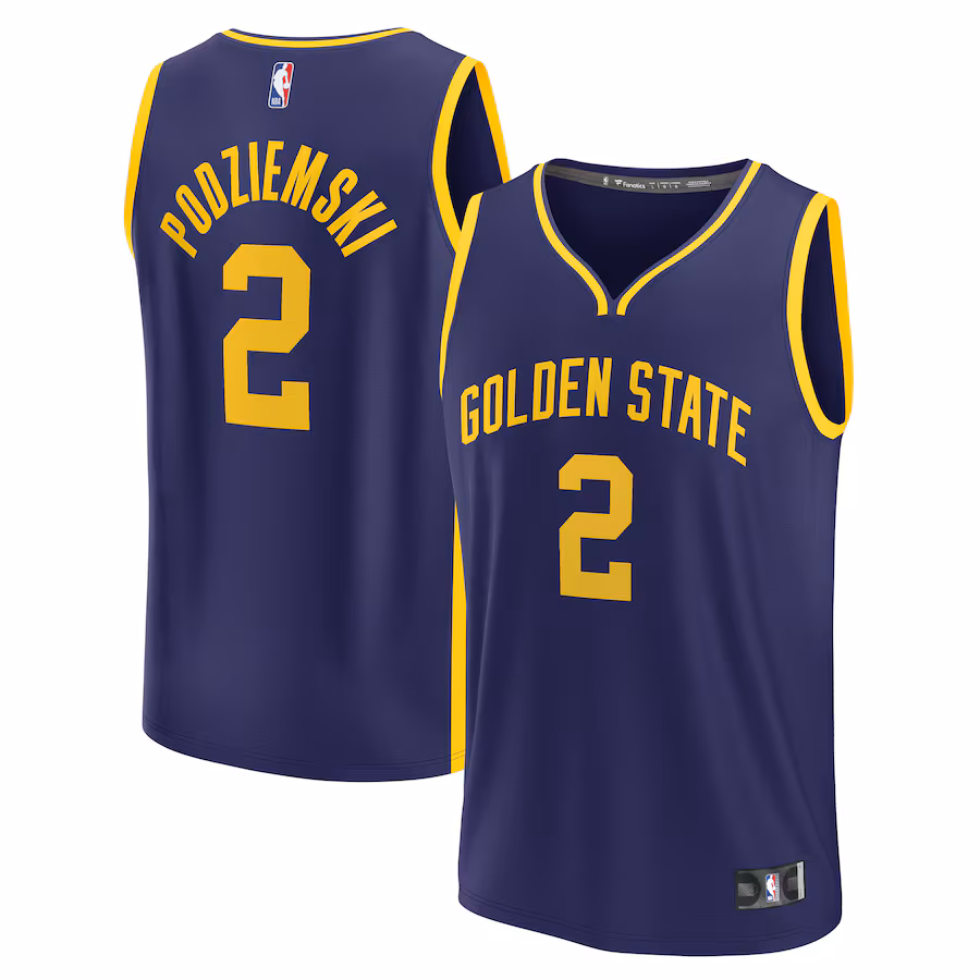 Brandin Podziemski Golden State Warriors Fanatics Fast Break Replica Jersey - Statement Edition - Navy