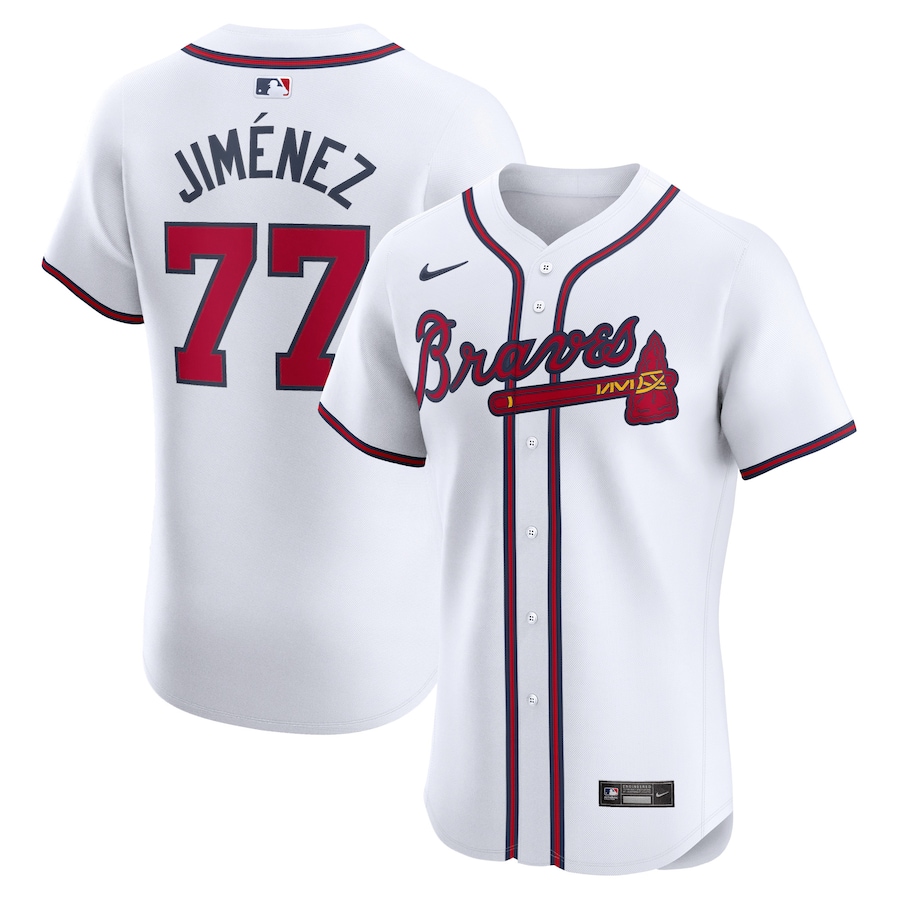 Women's Atlanta Braves Joe Jimenez Nike White Home Elite Player Jersey
