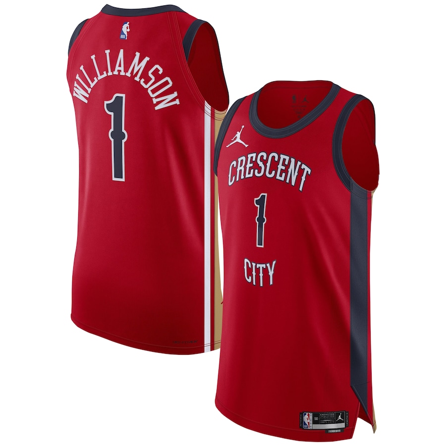 Men's New Orleans Pelicans Zion Williamson Jordan Brand Red Authentic Jersey