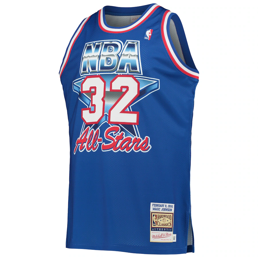 Men's Western Conference Magic Johnson Mitchell & Ness Royal Hardwood Classics 1992 NBA All-Star Game Authentic Jersey