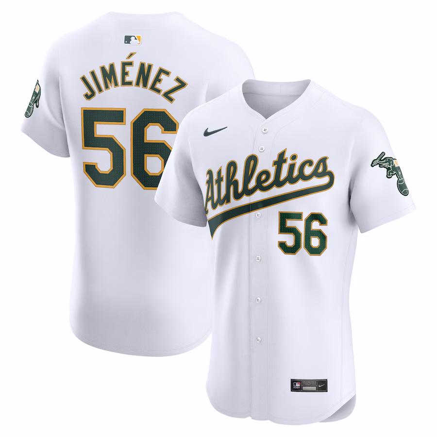 Youth Oakland Athletics Dany Jimenez Nike White Home Elite Player Jersey