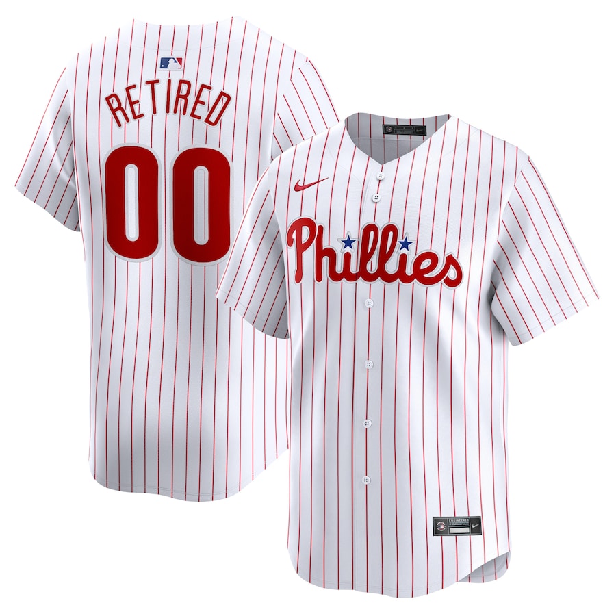 Men's Philadelphia Phillies White Home Limited Pick-A-Player Retired Roster Jersey