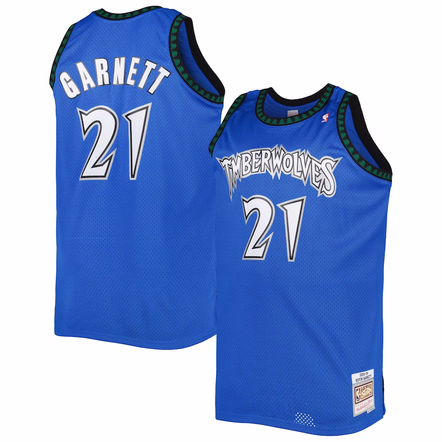 Men's Minnesota Timberwolves Kevin Garnett Mitchell & Ness Blue Big & Tall Hardwood Classics 2003/04 Swingman Jersey