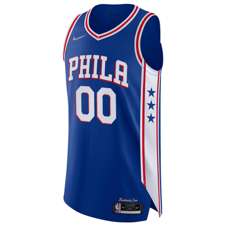 Mens Philadelphia 76ers Royal 2021/22 Diamond Authentic Custom Jersey