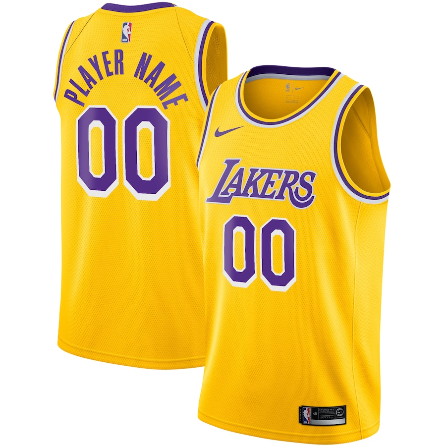 Men's NBA Los Angeles Lakers Gold 2020/21 Swingman Custom Jersey - Icon Edition