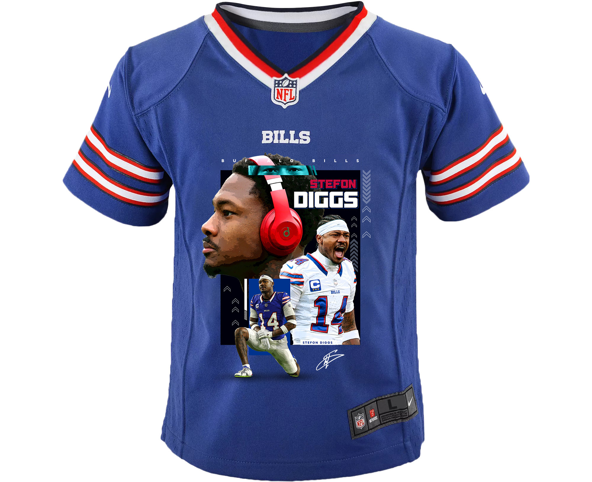 Stefon Diggs 14 Buffalo Bills Can You Diggs It Game YOUTH Jersey - Royal