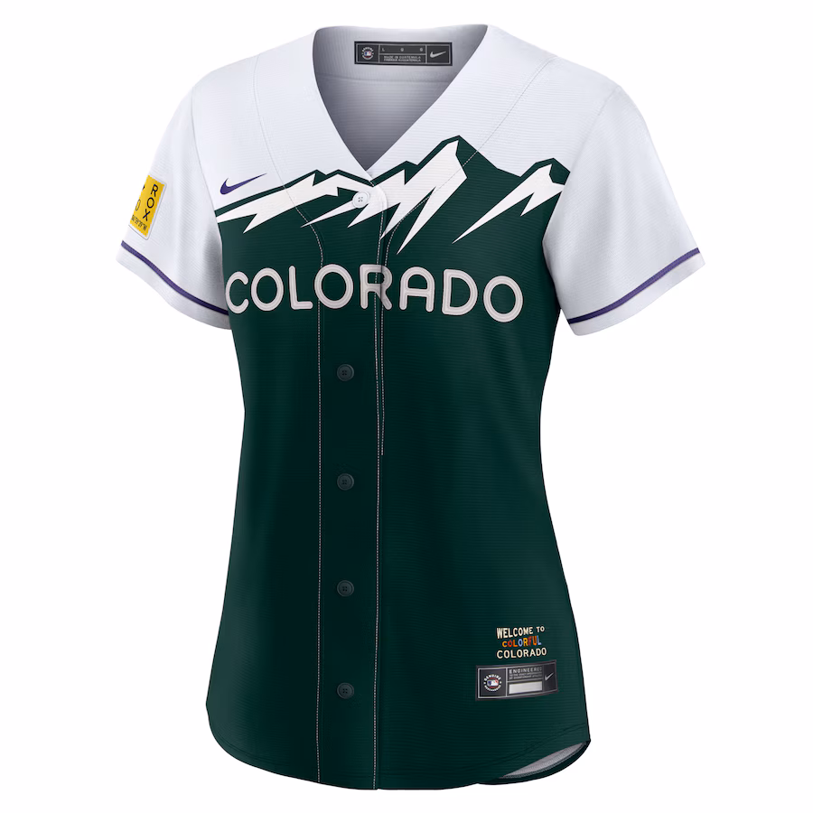 Youth Colorado Rockies Charlie Blackmon Nike White/Forest Green City Connect Replica Player Jersey