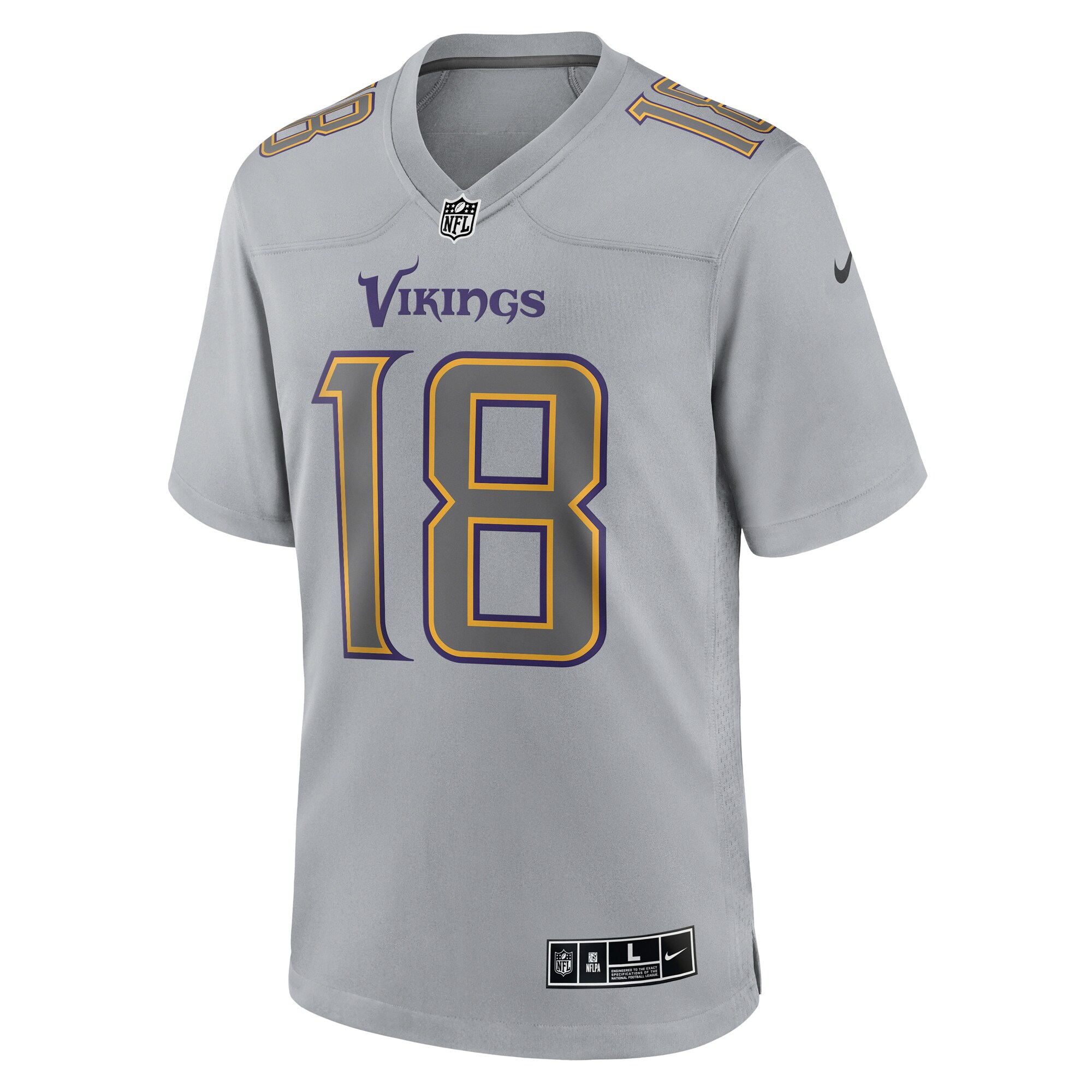 Justin Jefferson Minnesota Vikings Atmosphere Fashion Game Jersey - Gray