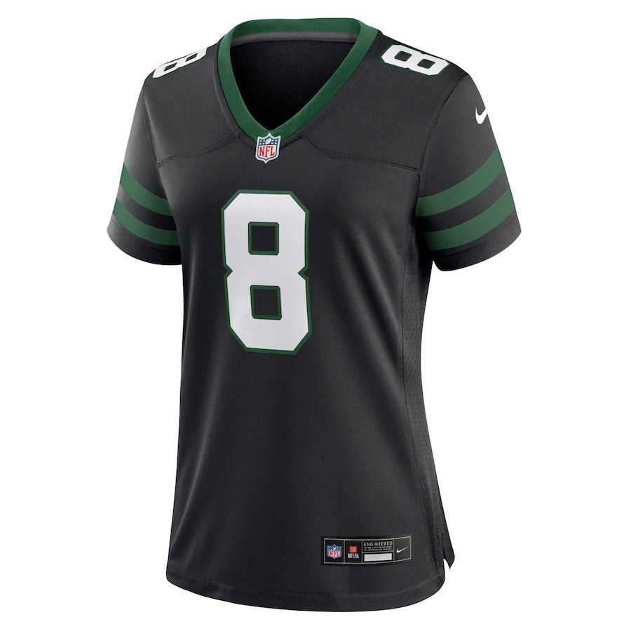 Aaron Rodgers 8 New York Jets Alternate Game Women Jersey - Legacy Black