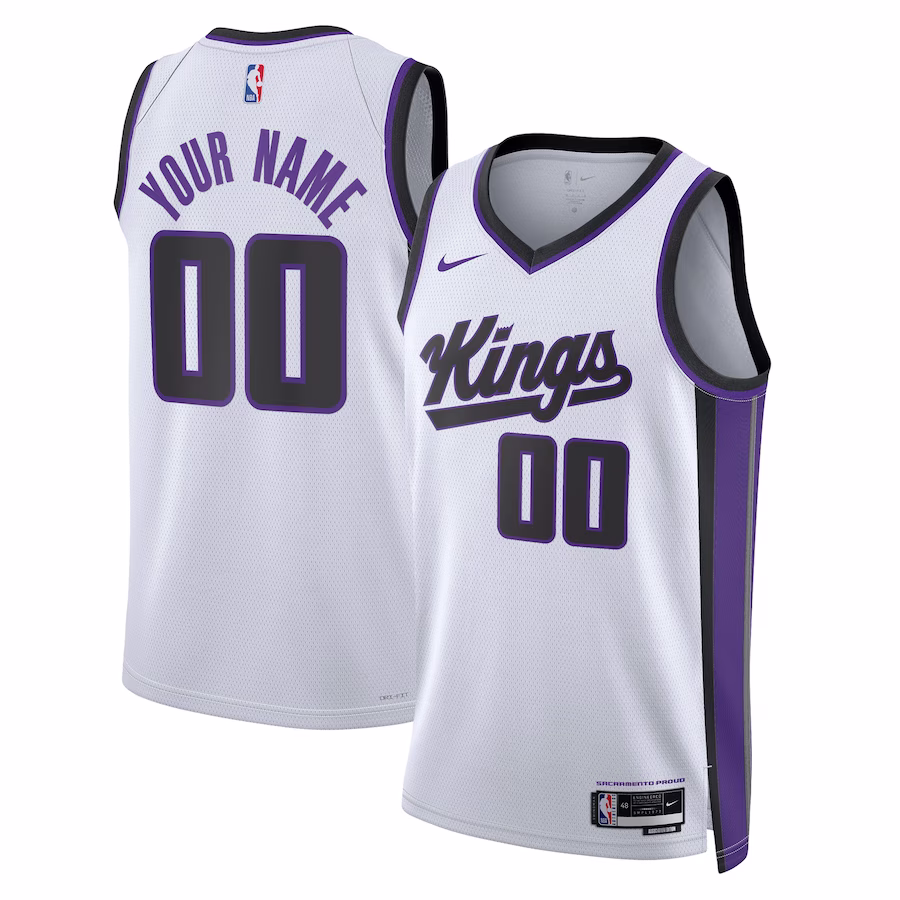 Unisex Sacramento Kings Nike White Swingman Custom Jersey - Association Edition