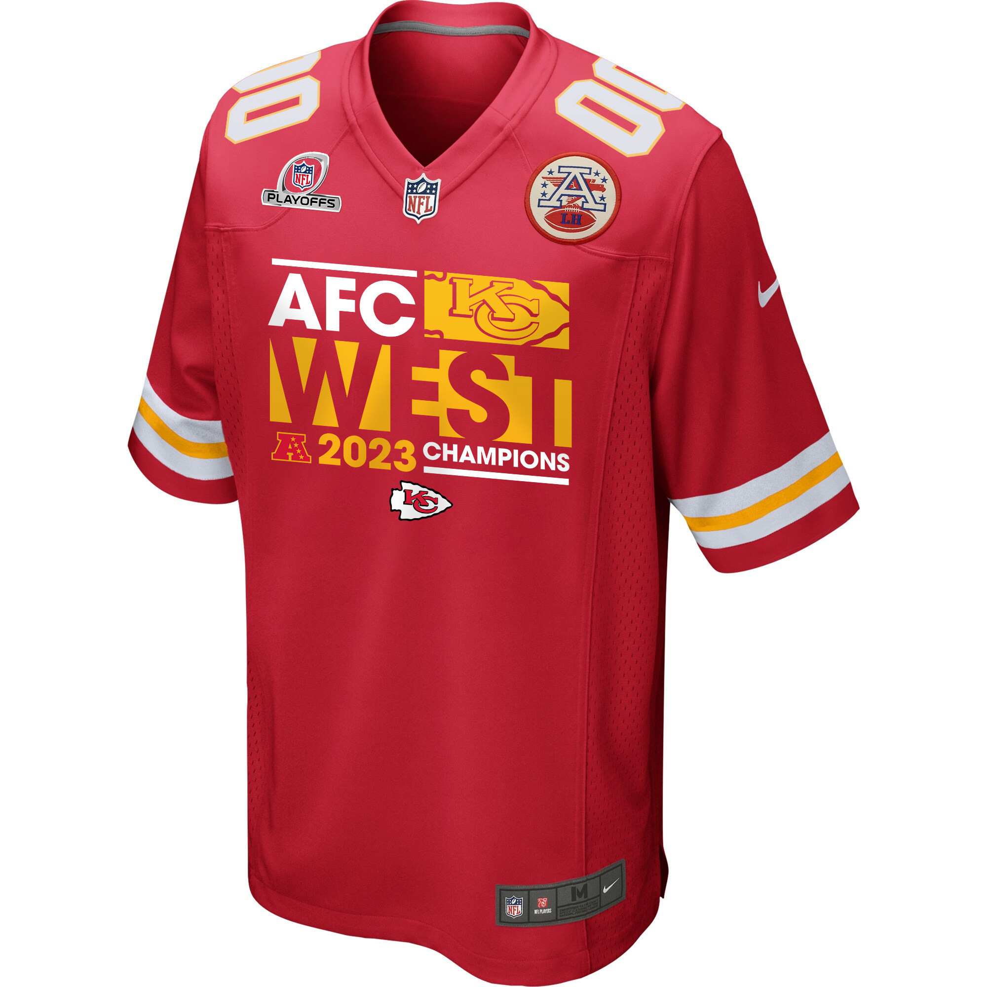 Kansas City Chiefs 2023 AFC West Division Champions Conquer Game Men Custom Jersey - Red