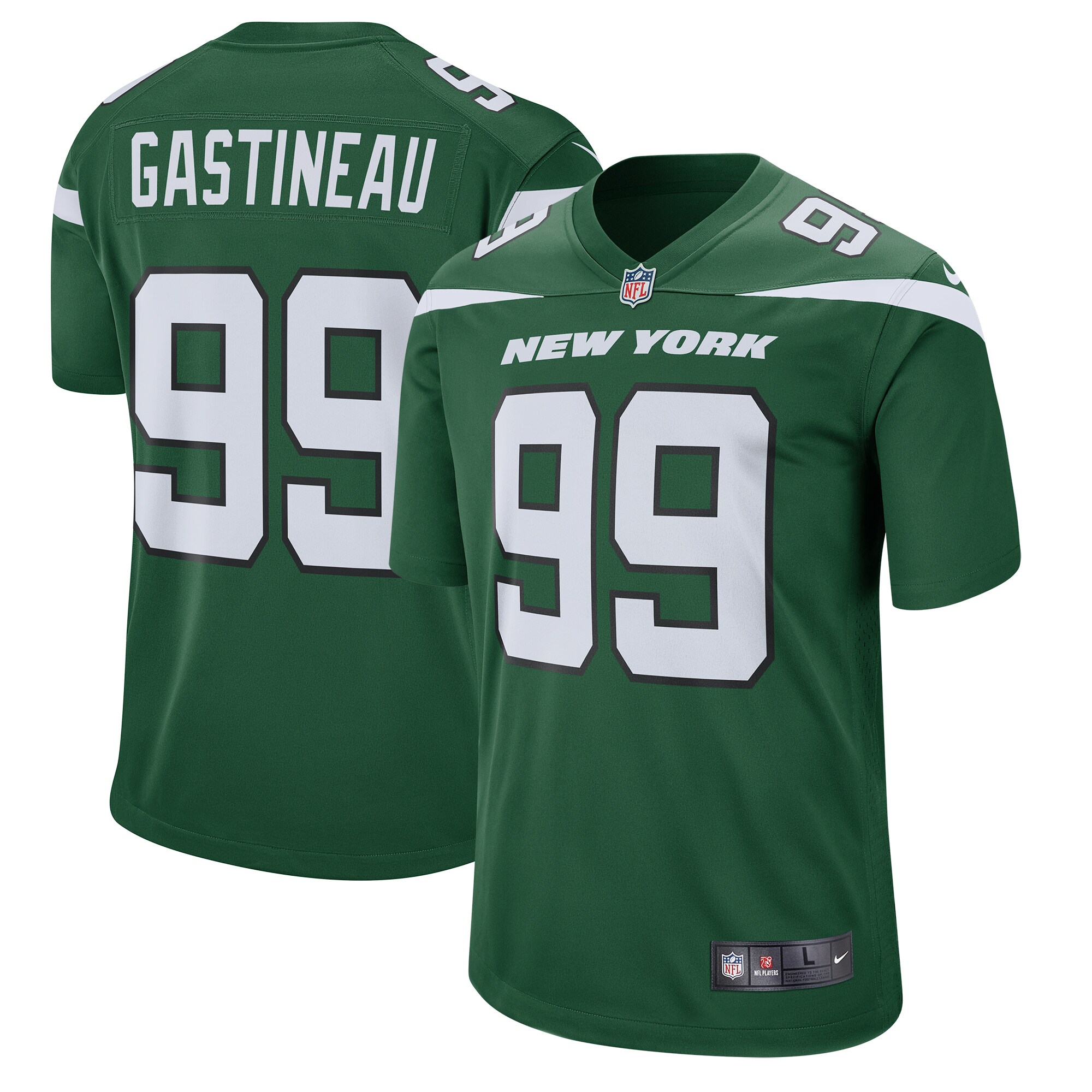Mark Gastineau New York Jets Retired Player Game Jersey - Gotham Green