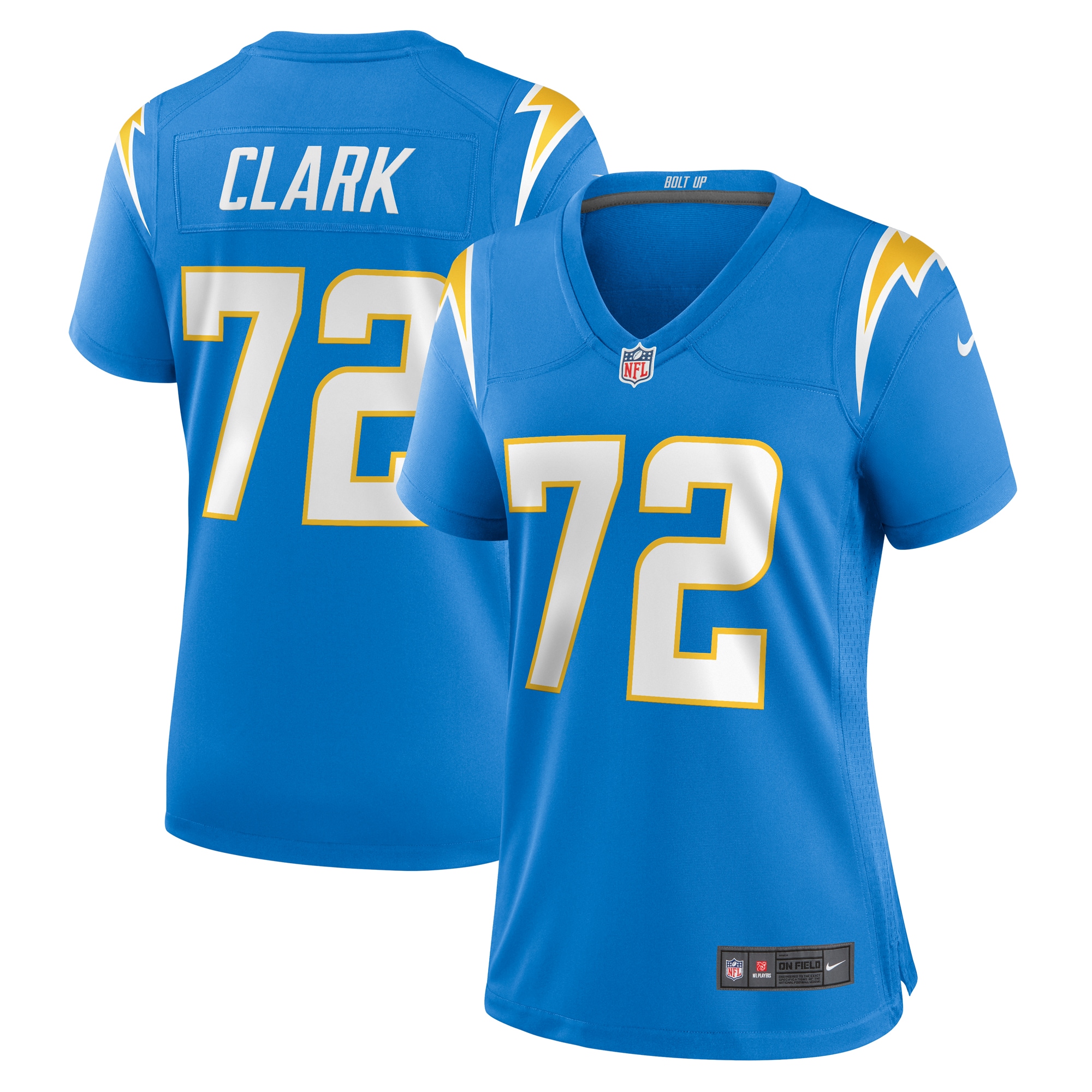Jerrod Clark Los Angeles Chargers Women's Team Game Jersey - Powder Blue