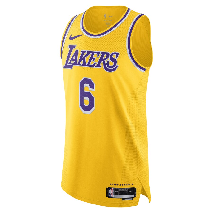 Men's Los Angeles Lakers LeBron James Nike Gold Authentic Jersey - Association Edition
