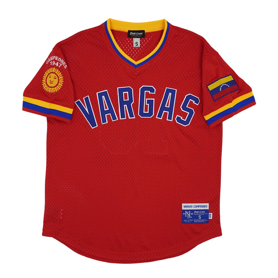 Men's Vargas Campeones #10 Rings & Crwns Red Mesh Replica V-Neck Jersey