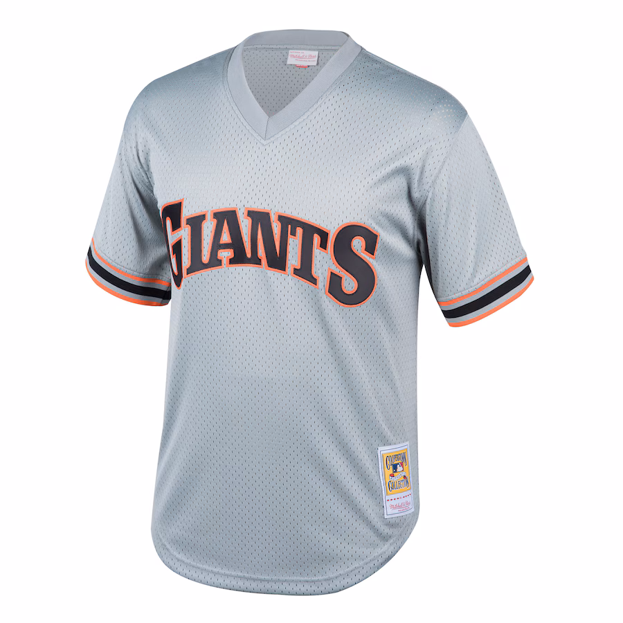 Women's San Francisco Giants Will Clark Mitchell & Ness Gray Cooperstown Collection Mesh Batting Practice Jersey