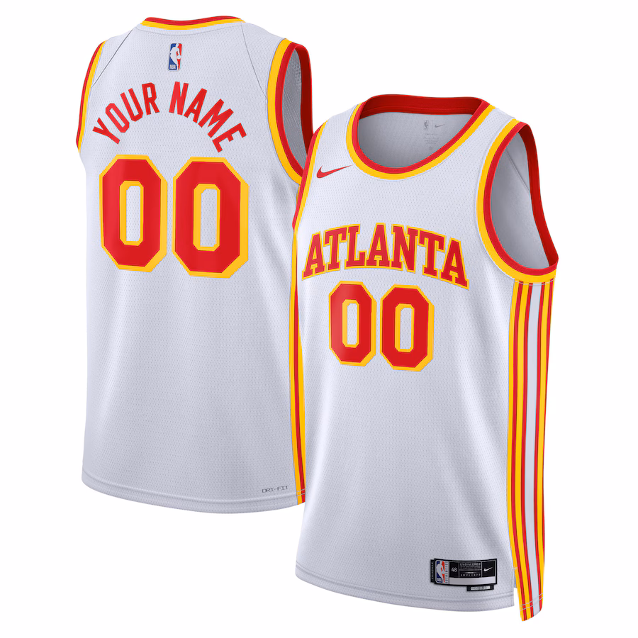 Unisex Atlanta Hawks Nike White Swingman Custom Jersey - Association Edition