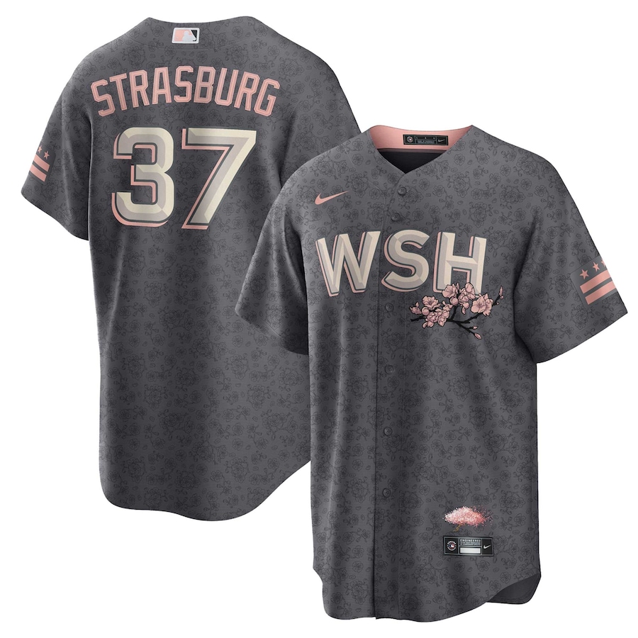 Men's Washington Nationals Stephen Strasburg Gray City Connect Replica Player Jersey