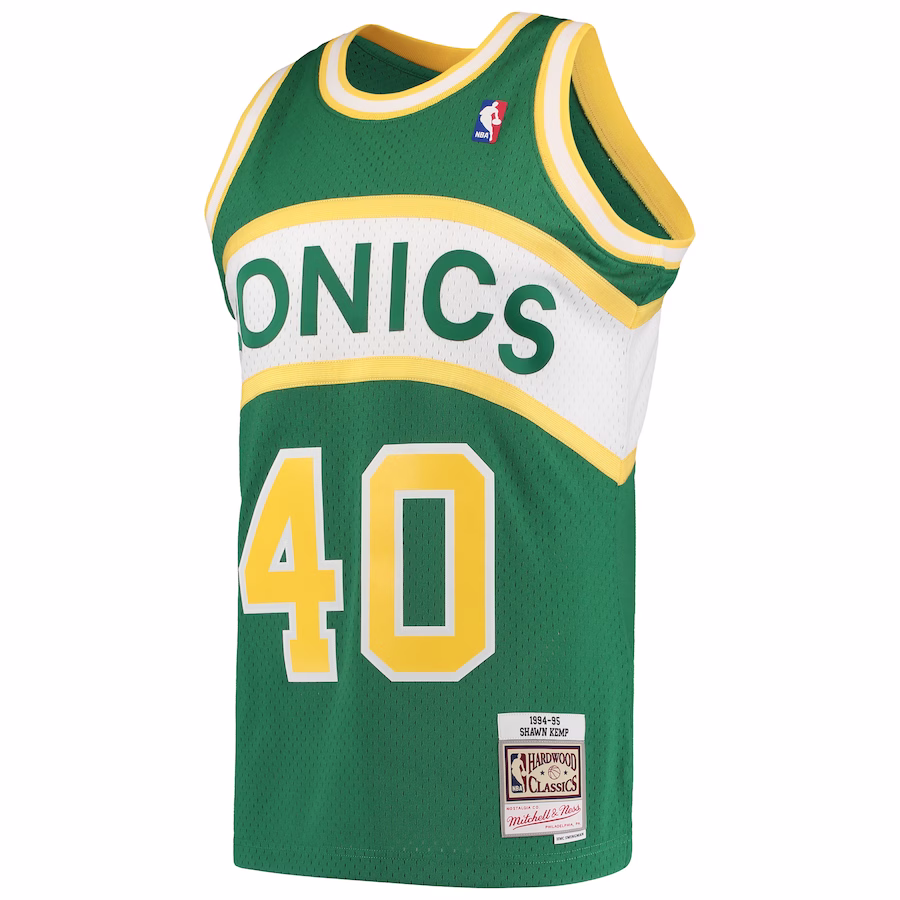 Men's Seattle SuperSonics Shawn Kemp Mitchell & Ness Green Hardwood Classics Swingman Jersey