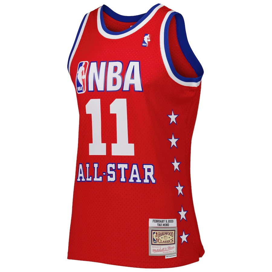 Men's Western Conference Yao Ming Mitchell & Ness Red 2003 All Star Game Swingman Jersey