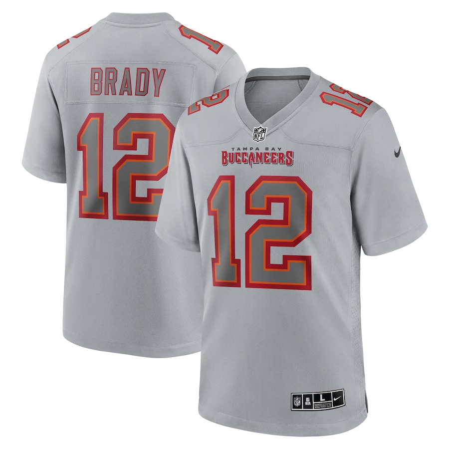 Mens Tampa Bay Buccaneers Tom Brady Gray Atmosphere Fashion Game Jersey