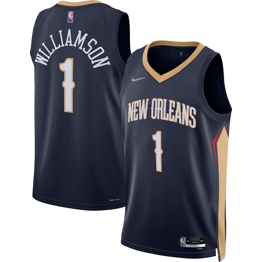 Men's New Orleans Pelicans Zion Williamson Navy 2021/22 Diamond Jersey