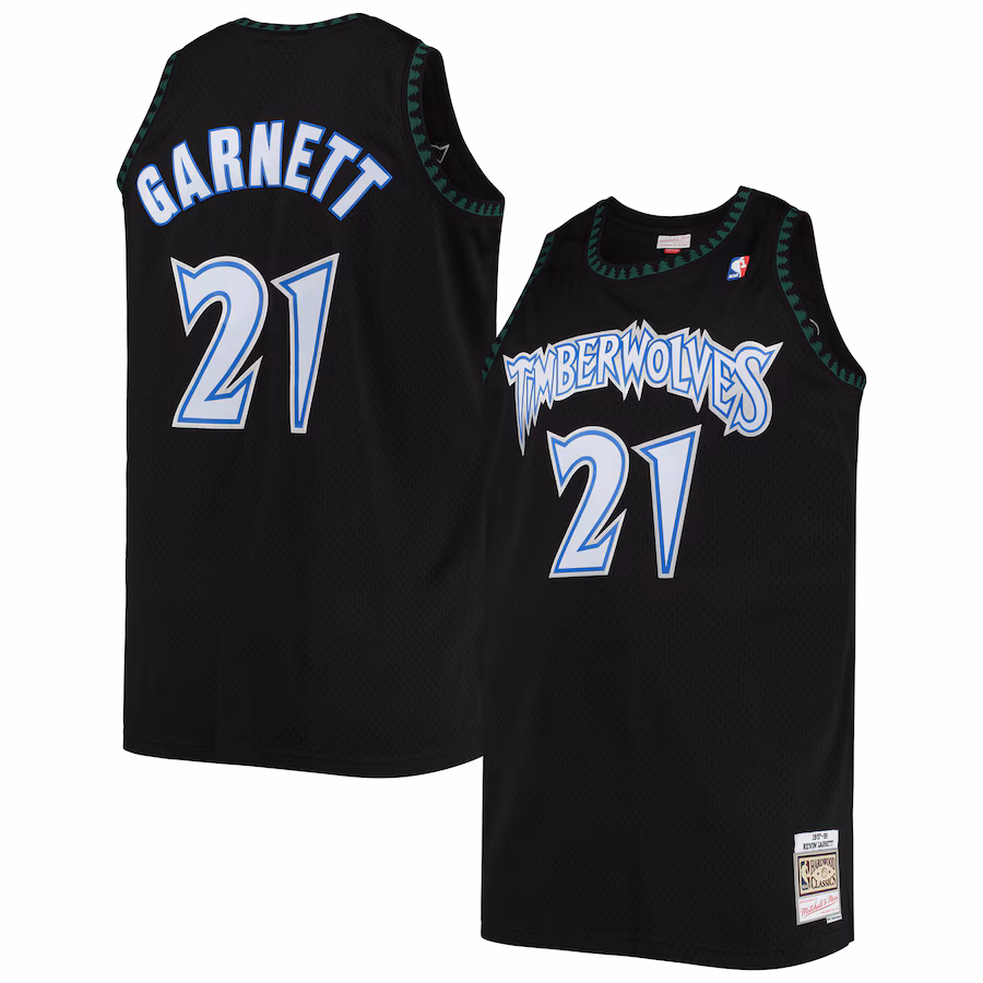 Men's Minnesota Timberwolves Kevin Garnett Mitchell & Ness Black Big & Tall Hardwood Classics Jersey