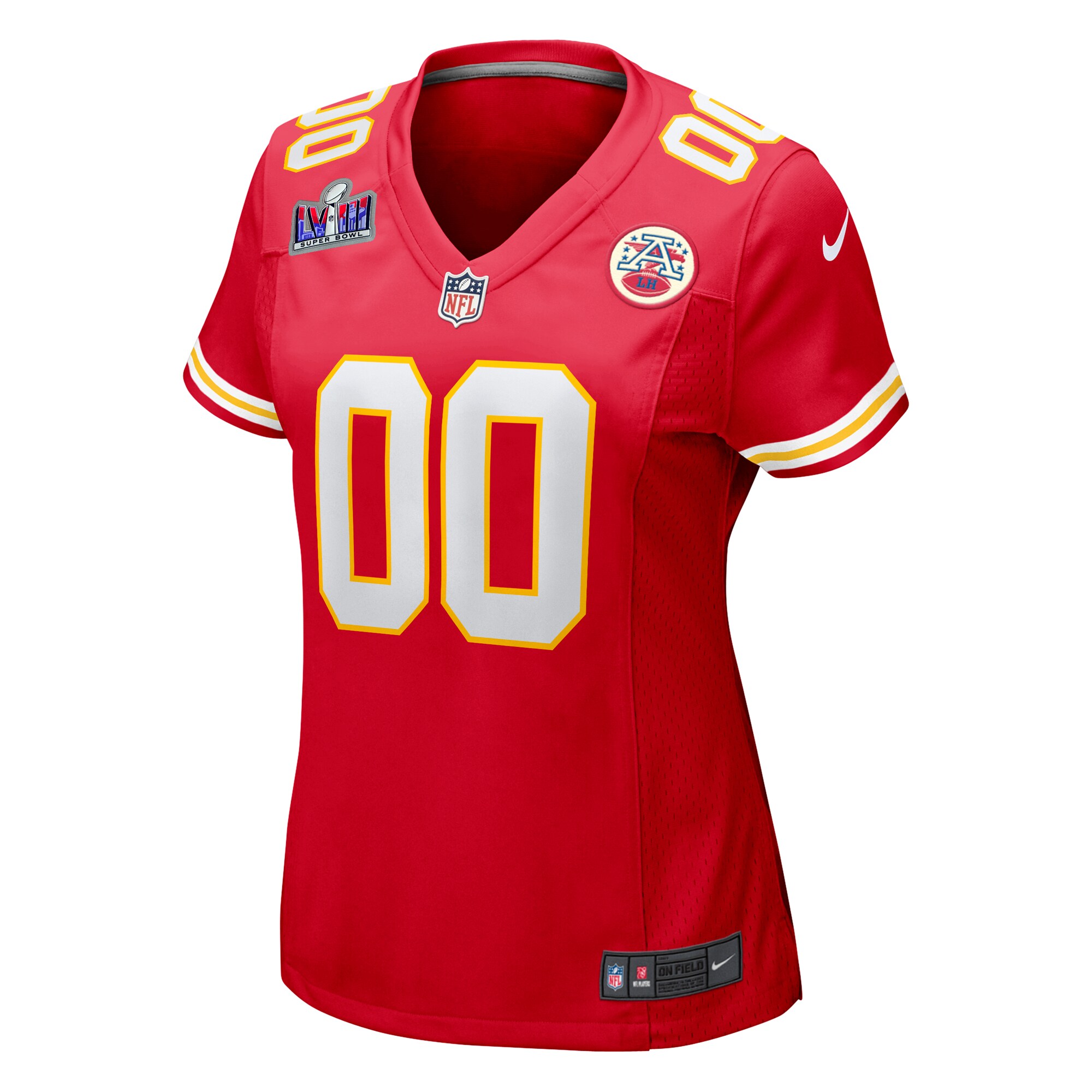 Kansas City Chiefs Women's Super Bowl LVIII Patch Custom Game Jersey - Red