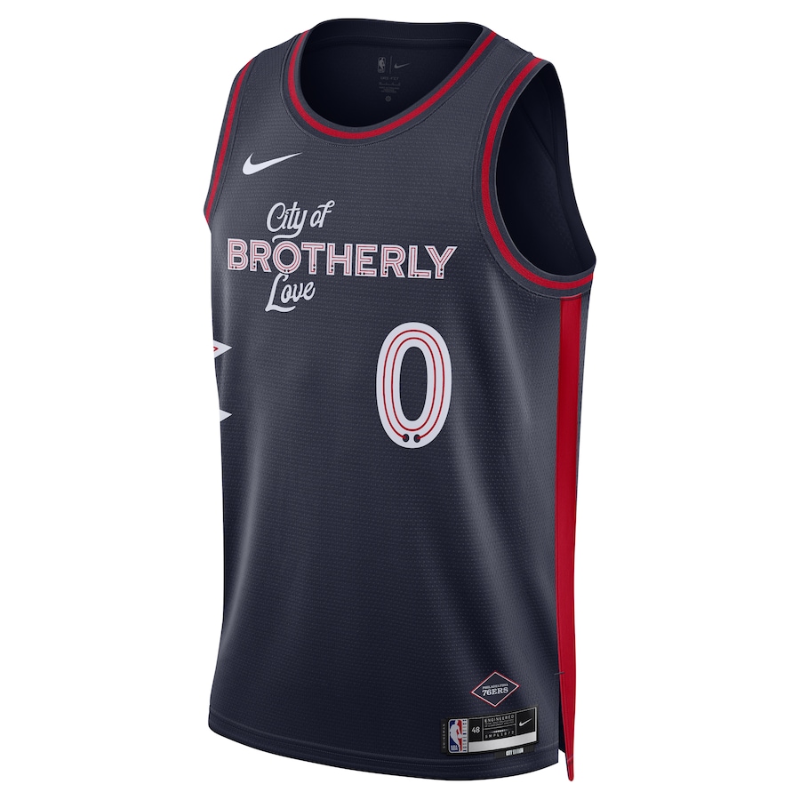 Unisex Philadelphia 76ers Tyrese Maxey Nike Navy 2023/24 Swingman Jersey - City Edition