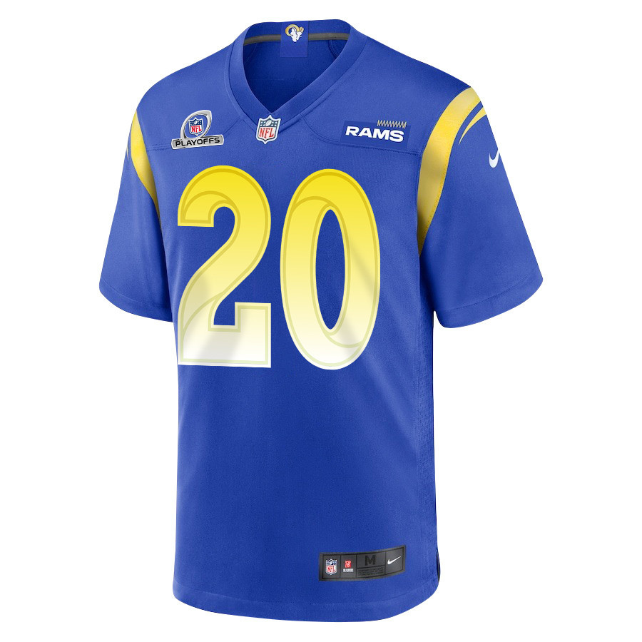 Ronnie Rivers 20 Los Angeles Rams 2023 Playoffs Patch Game Men Jersey - Royal