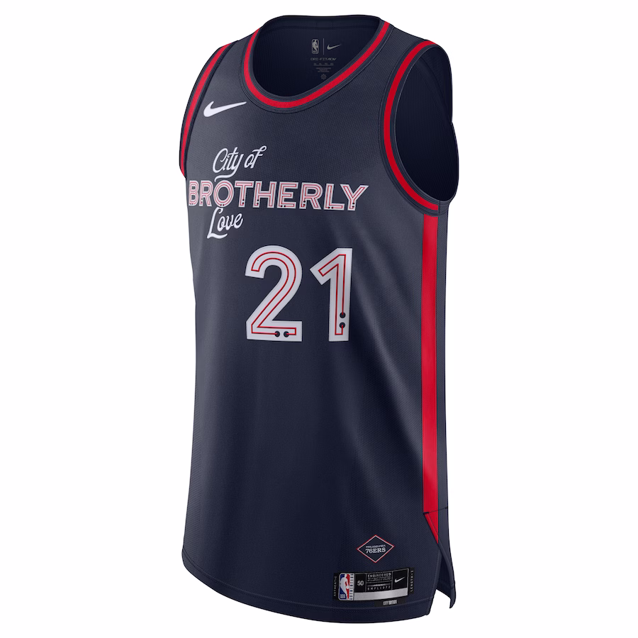 Men's Philadelphia 76ers Joel Embiid Nike Navy Authentic Jersey - City Edition