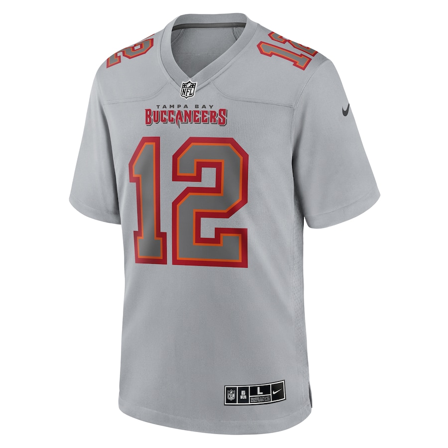 Mens Tampa Bay Buccaneers Tom Brady Gray Atmosphere Fashion Game Jersey
