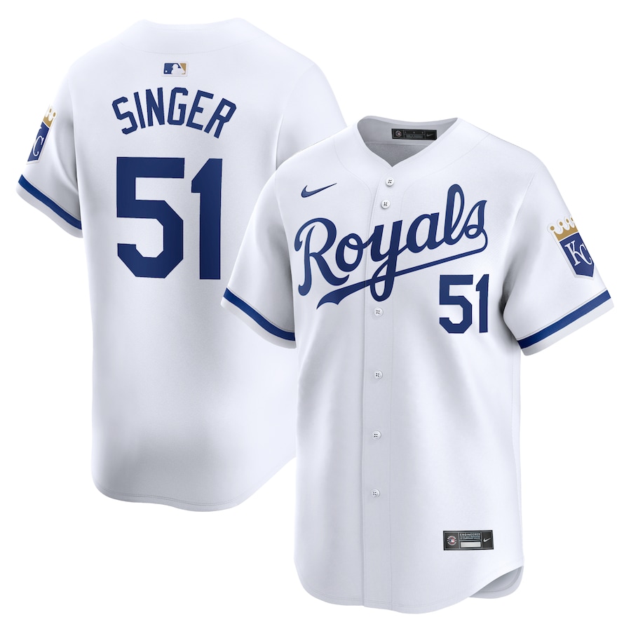 Men's Kansas City Royals Brady Singer White Home Limited Player Jersey