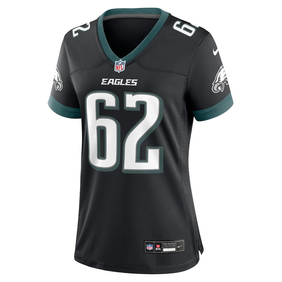 Jason Kelce 62 Philadelphia Eagles Alternate Game Women Jersey - Black