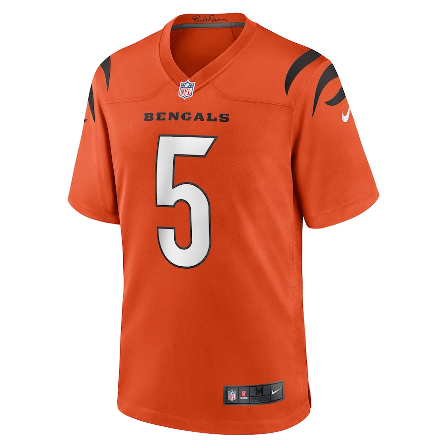 Mens Cincinnati Bengals Tee Higgins Orange Alternate Game Player Jersey