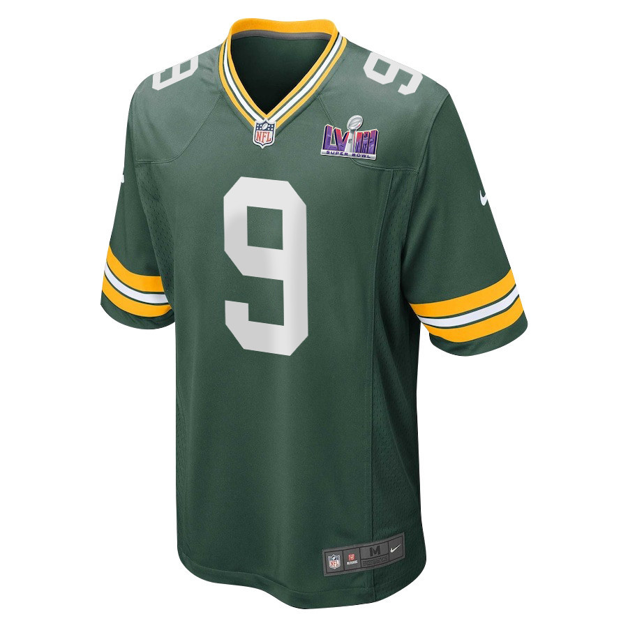 Christian Watson 9 Signed Green Bay Packers Super Bowl LVIII Game Men Jersey - Green