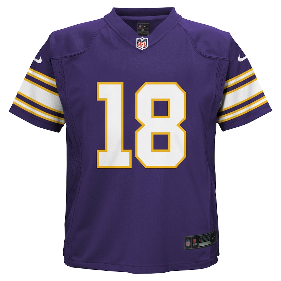Preschool Minnesota Vikings Justin Jefferson Purple Alternate Game Jersey