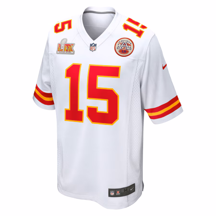 Patrick Mahomes Kansas City Chiefs Nike Super Bowl LIX Game Jersey - White