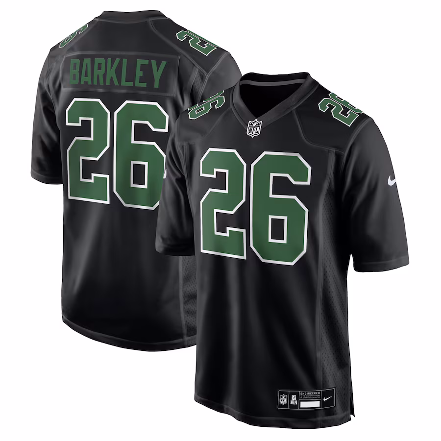 Saquon Barkley Philadelphia Eagles Nike Fashion Game Jersey - Carbon Black/Kelly Green