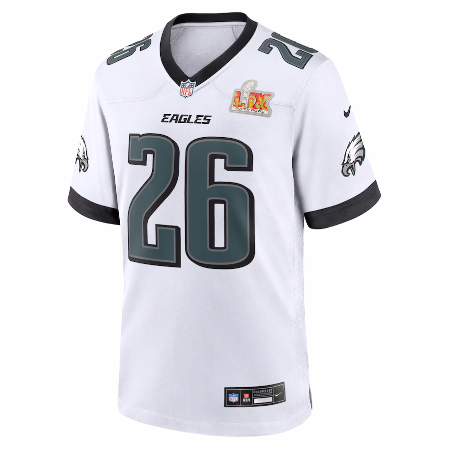 Saquon Barkley Philadelphia Eagles Nike Super Bowl LIX Game Player Jersey - White