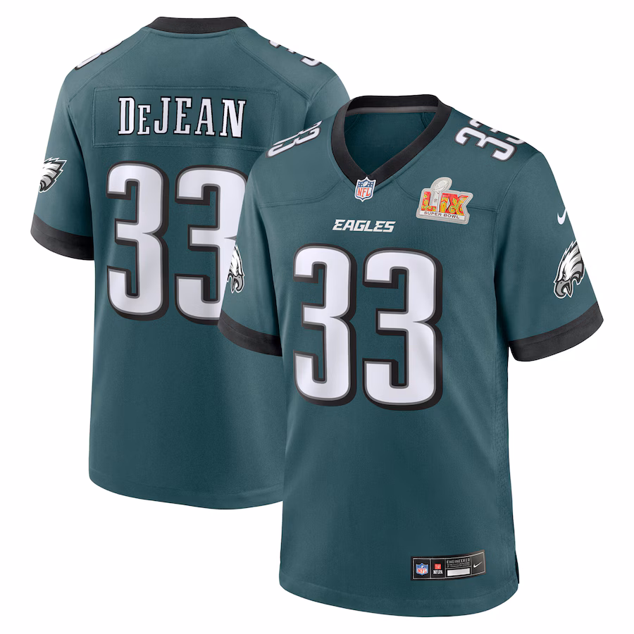 Cooper DeJean Philadelphia Eagles Nike Super Bowl LIX Game Player Jersey - Midnight Green
