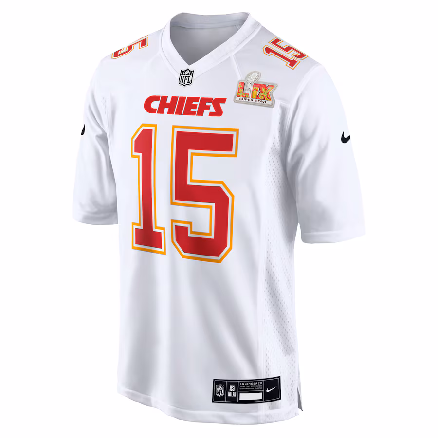 Patrick Mahomes Kansas City Chiefs Nike Super Bowl LIX Fashion Game Jersey - Tundra White