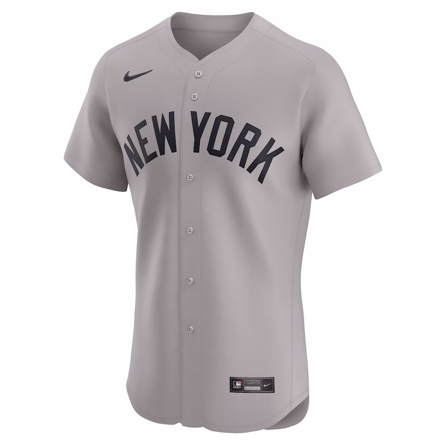 New York Yankees Nike Road 2024 Jackie Robinson Day Elite Jersey - Gray