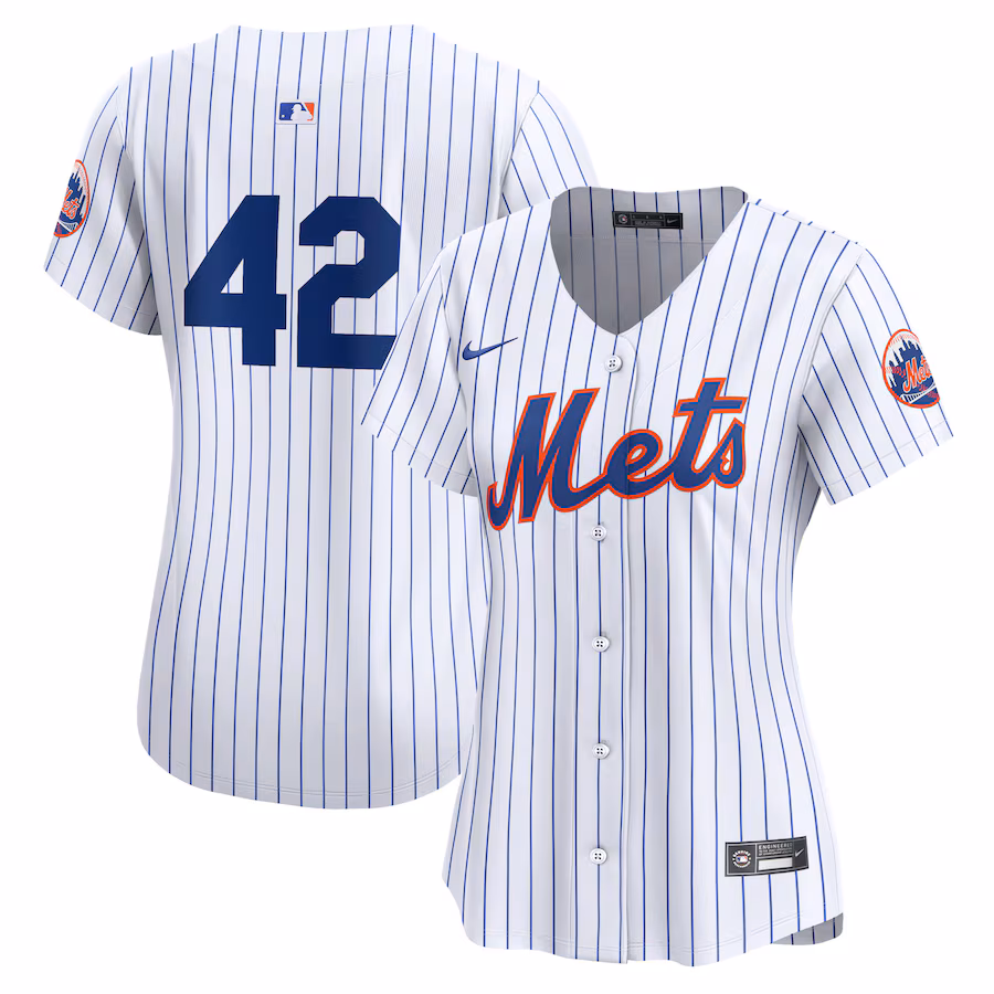 New York Mets Nike Women's 2024 Jackie Robinson Day Home Limited Jersey – White
