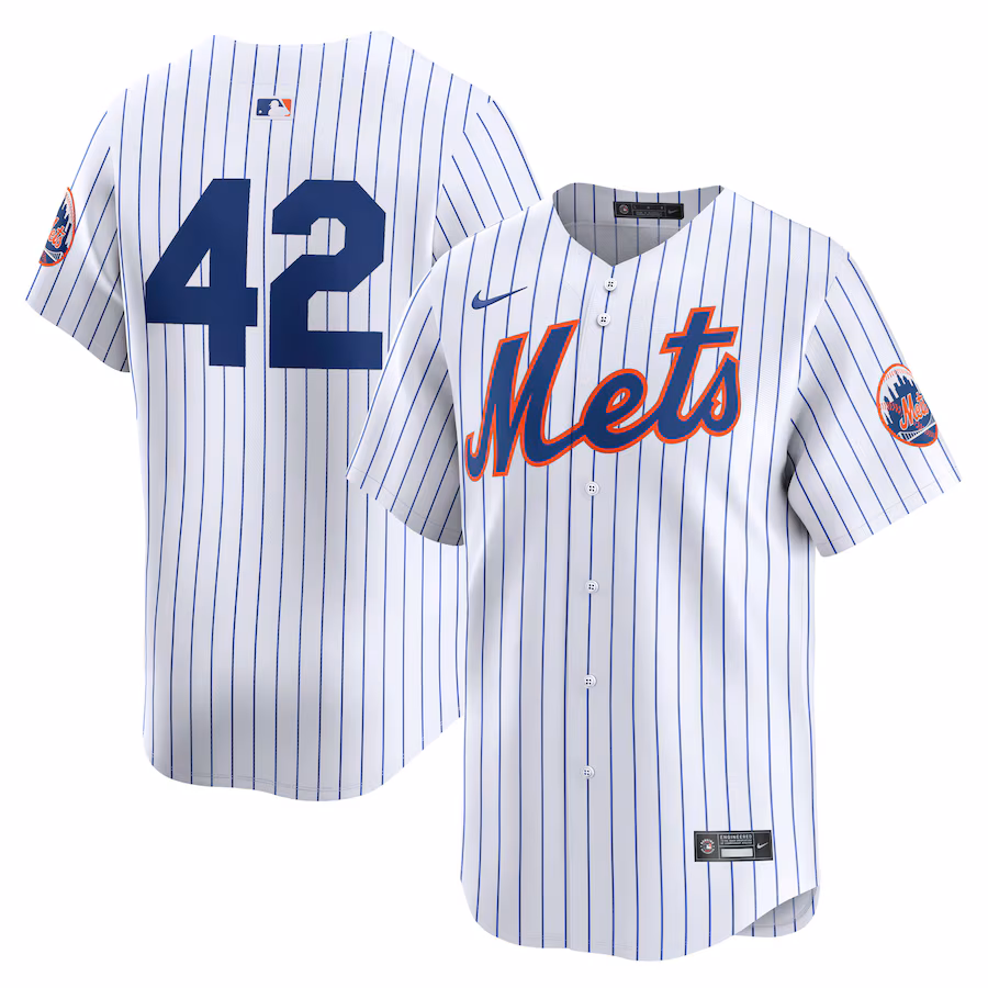 New York Mets Nike 2024 Jackie Robinson Day Home Limited Jersey – White