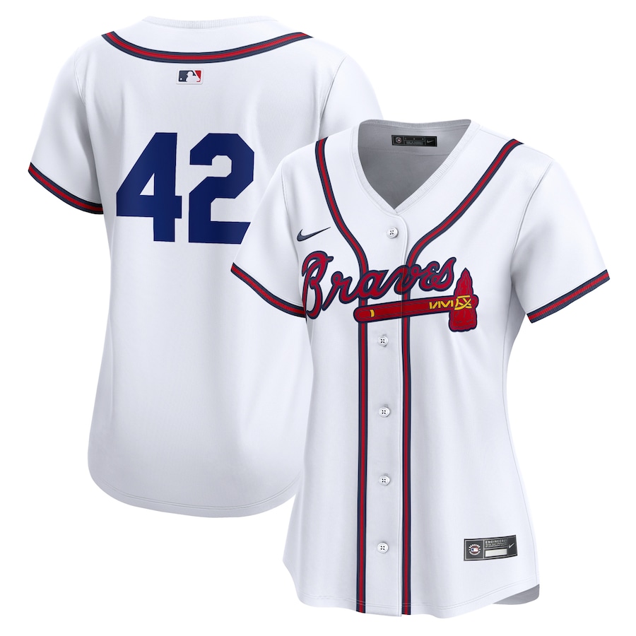 Atlanta Braves Nike Women's 2024 Jackie Robinson Day Home Limited Jersey – White