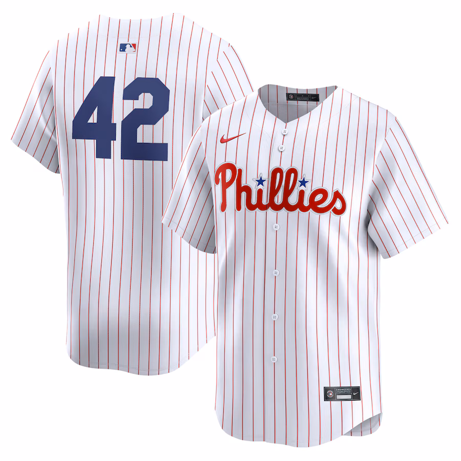 Philadelphia Phillies Nike 2024 Jackie Robinson Day Home Limited Jersey – White